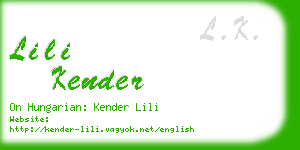 lili kender business card